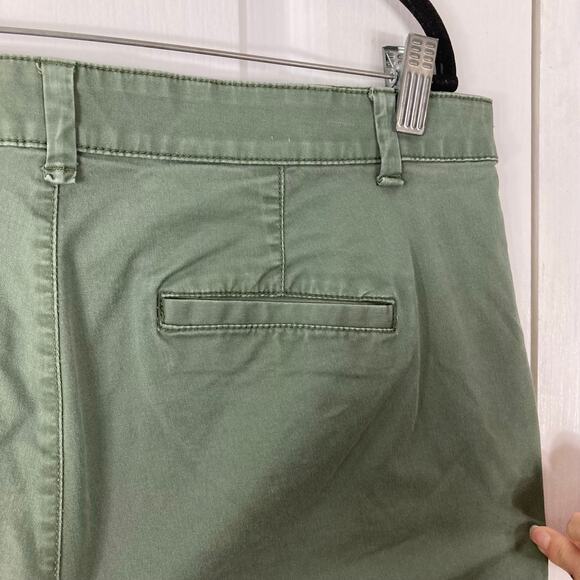 GAP Pants Women 14 Green-Khaki Girlfriend Chino Cotton 5-Pockets Ankle-Length - Picture 4 of 11